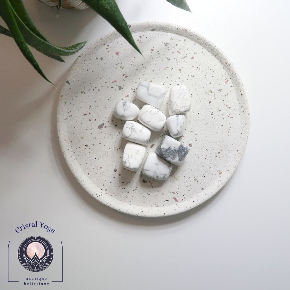 Pierre roulée cubique howlite blanche – Image 2